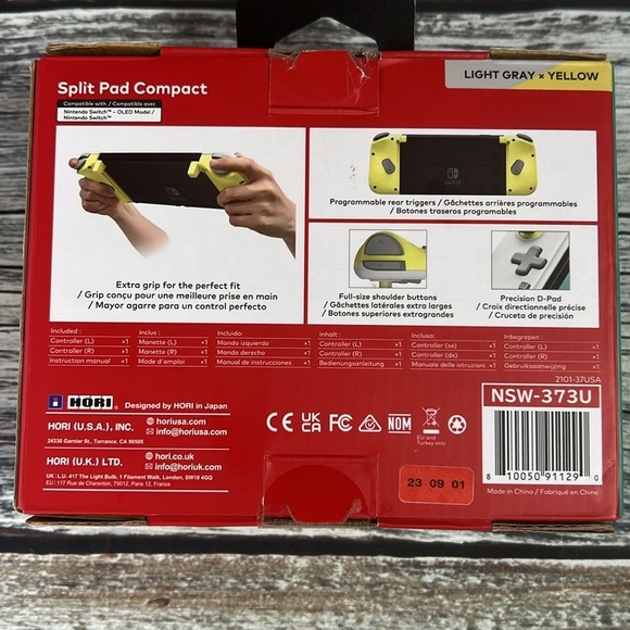 Nintendo Switch Split Pad Compact Controller - Light Grey/Yellow - Picture 3 of 12